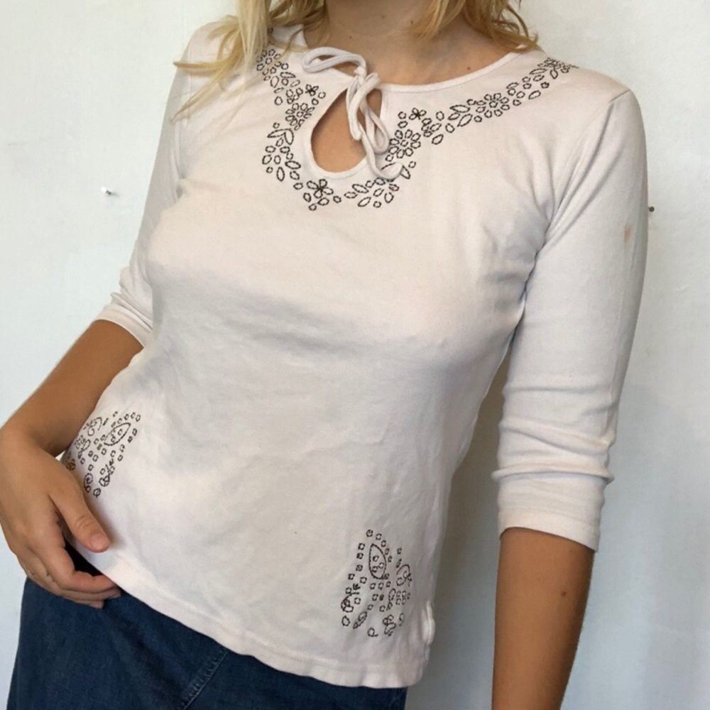 Villager Sport Petite Liz Claiborne white blouse